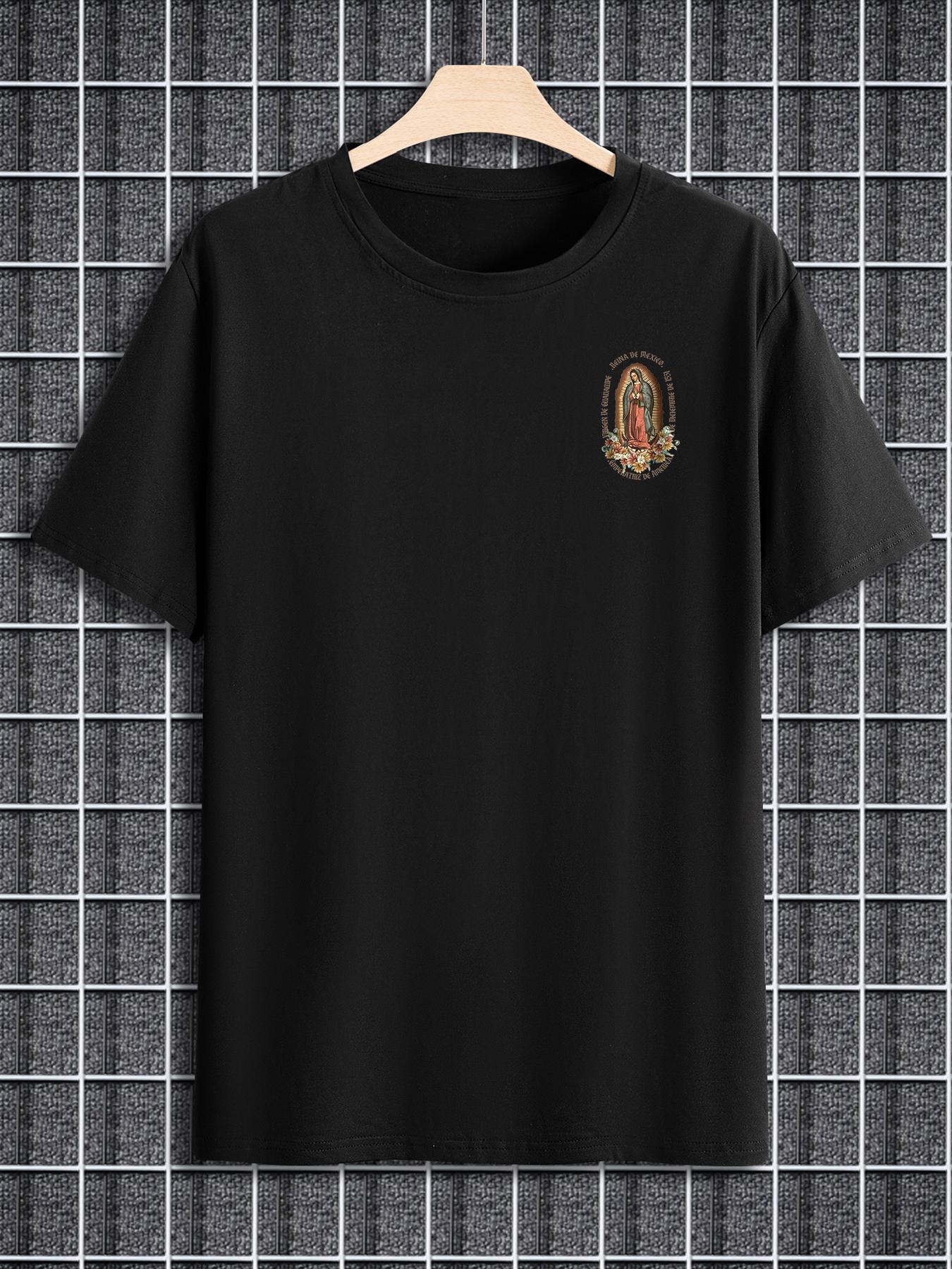 Men's Graphic Print Round Neck Tee, Casual Stylish Tee, Regular Fit Short Sleeve T-shirt for Summer, Men's Top for Daily Wear