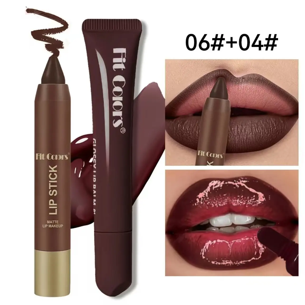 Lip Liner and Lip Oil Set, Smooth Texture, Rich Color, Layerable, Hydrating, Moisturizing, Suitable for Any Occasion, Single Stick, Lip Product