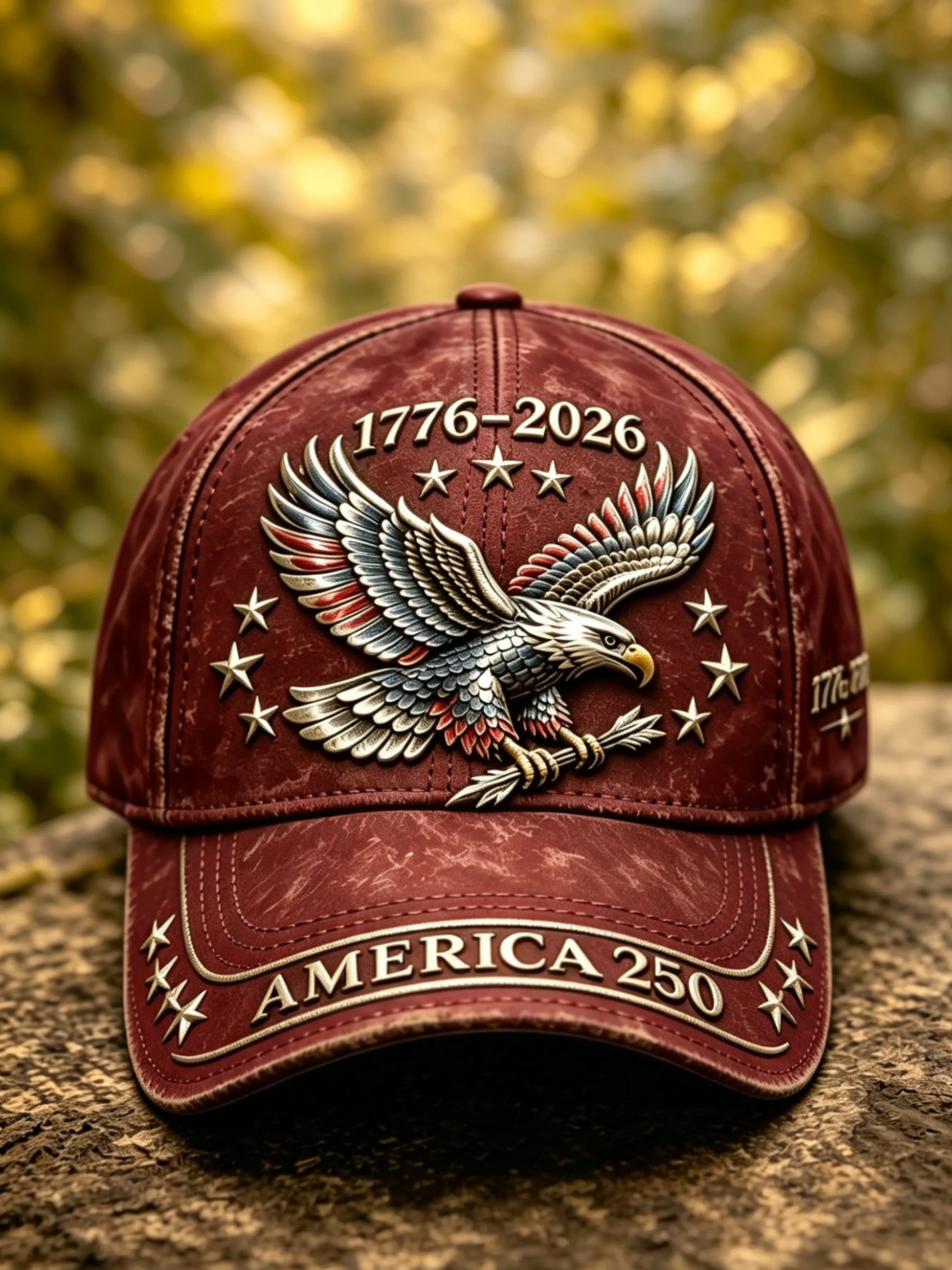 Vintage 1776-2026 Usa 250th Anniversary Eagle Baseball Hat, Adjustable Patriotic Street Style, All Seasons Outdoor Wear