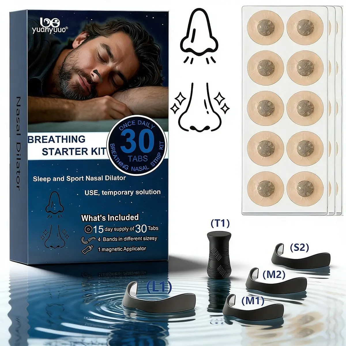 Magnetic Nose Dilators, 20/30/50pcs Basic Physical Changes Nose Dilators, Quick Application Tags, Fitness and Training Equipment for Sports/sleep Use