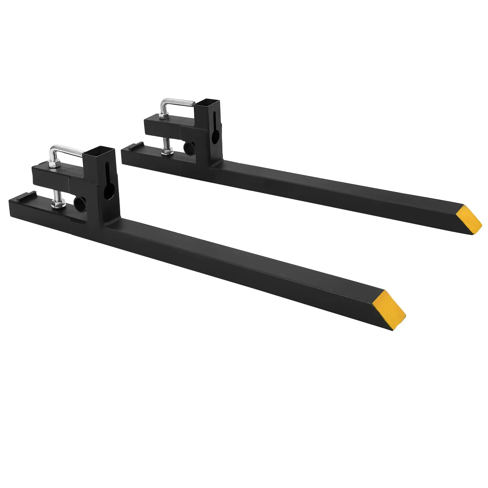 Garvee Heavy-Duty Clamp-On Pallet Forks for Tractor/Loader Bucket & Skid Steer - Quick Attach - Adjustable Stabilizer Bar - Choice of Length/Capacity - 43 in 2500 lb or 60 in 4000 lb