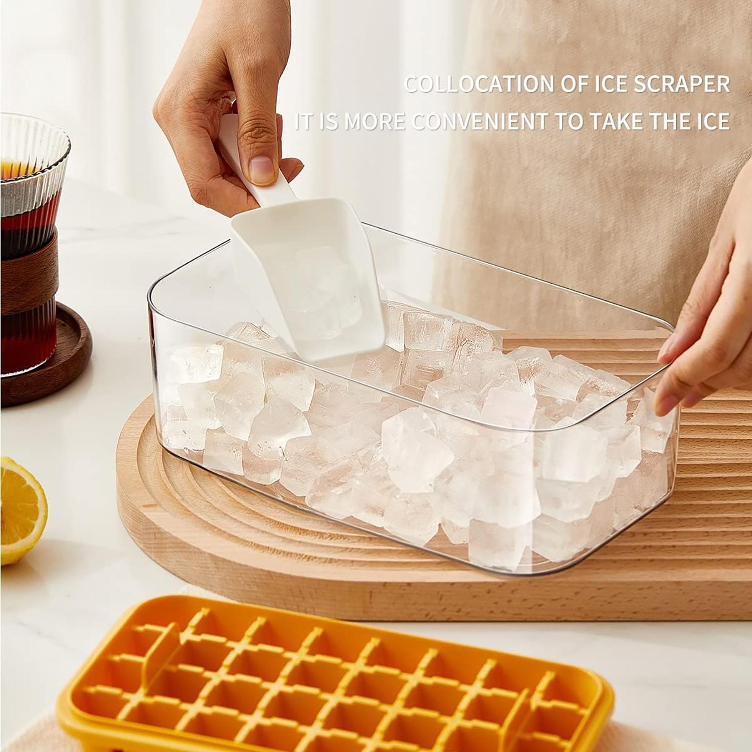 Household double-layer ice cube tray, ice cube mold, easy to demold, large-capacity ice cube storage box, Ice Molds
