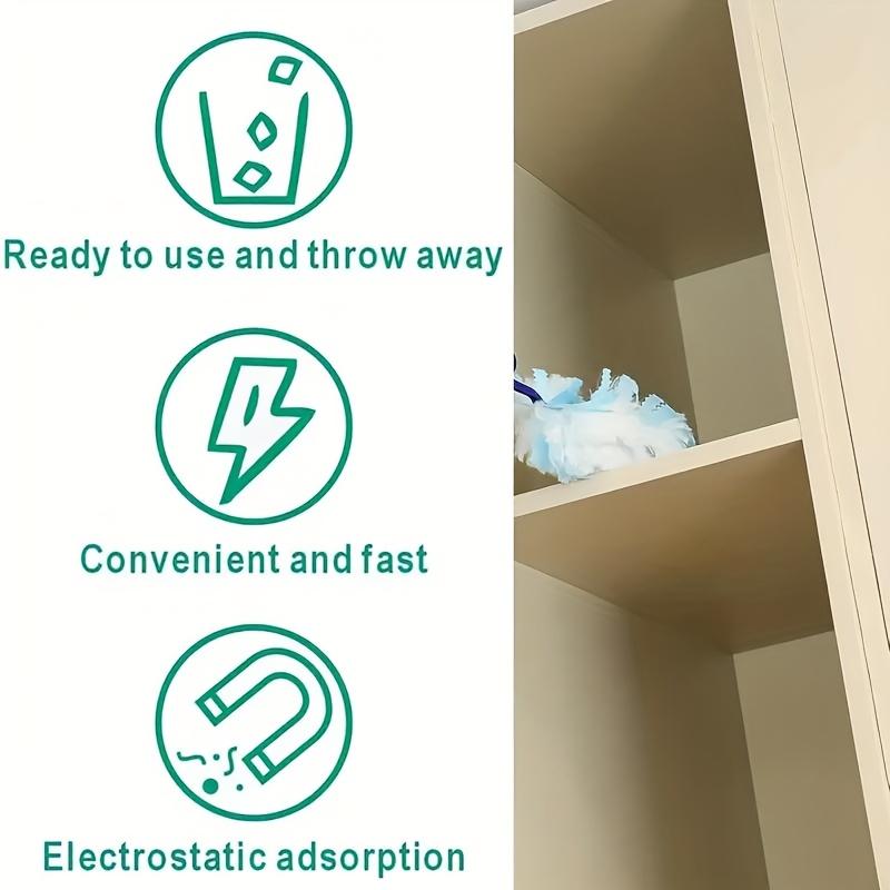 20pcs + 1 Handle High-Density Microfiber Replacement Pad Set, Electrostatic Dust-Absorbing Replacement Pads, Suitable for Lightning Dust Magnet, for Single and Repeated Use, Dust Cleaning Tool for Living Room, Bedroom, Kitchen, and Furniture