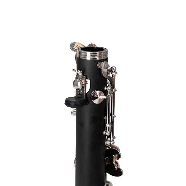 Beginner Bb Clarinet – 17 Keys Black Clarinet with 2 Mouthpieces & Connector, Easy to Learn，clarinet player Chrome Durable Oboe Instrument Bamboo Flute Fathersdaygift