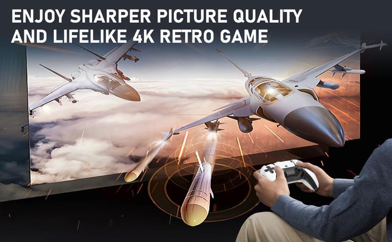 MMQ 4K HDMI Output 2-0000 Games Wireless Retro Game Console Stick with 2.4G Controllers & Built-in Nostalgic Games Emulators for HD TV - Electronic Gift Set Gaming Console Stick with Emulators plug fun party