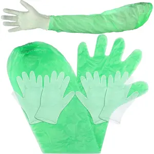30 Pairs Disposable Field Dressing Gloves Deer Gutting Hunting Cleaning Gloves with Long and Short Mitten Combo PVC