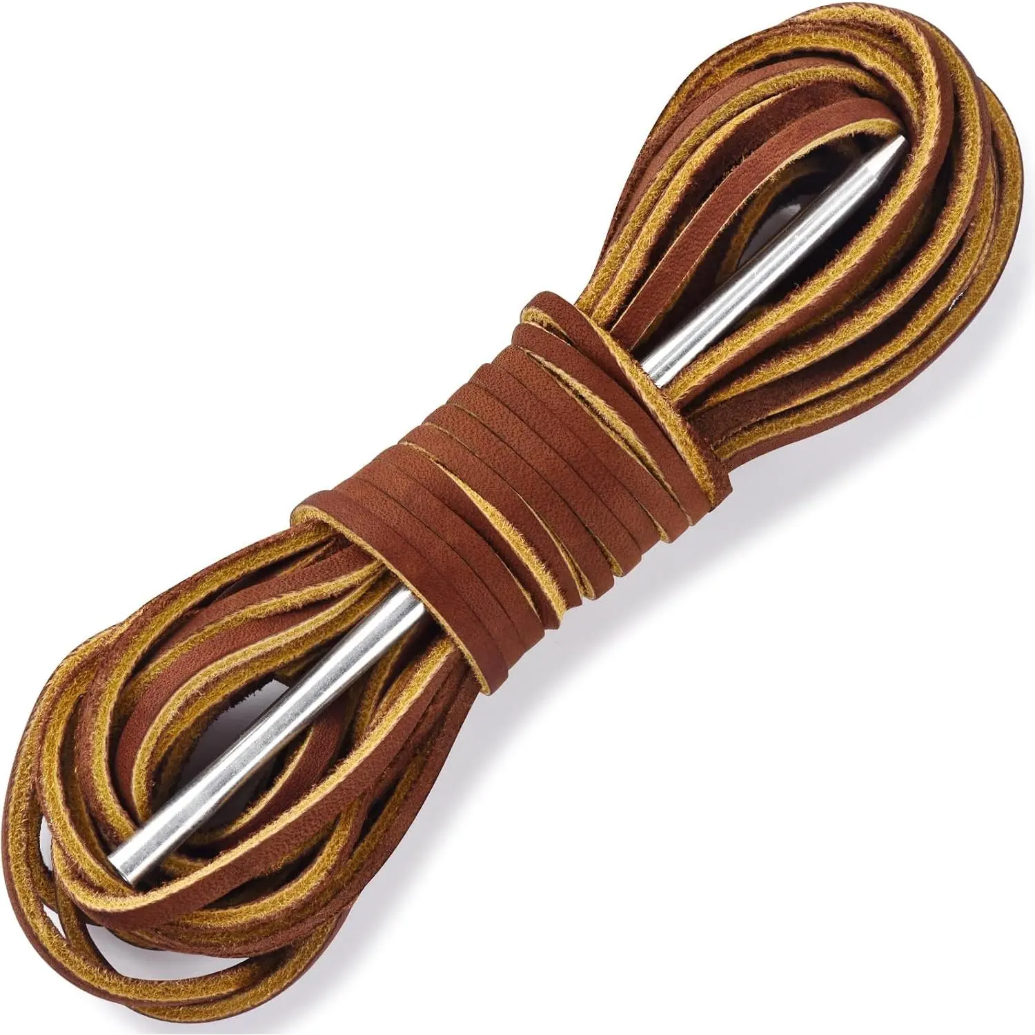 Leather Shoe Lacing Kit, Relace Kit for Handsew Shoes, 41- Inch Leather Shoelace for Boat shoes, 1  & 2 Strips