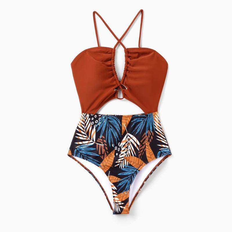 PatPat Family Matching Tropical Swim Trunks or Hanging Strap Hollowing One piece Swimsuit PatPat Family Matching Tropical Swim Trunks or Hanging Strap Hollowing One piece Swimsuit