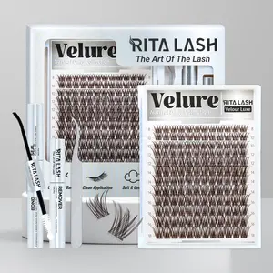 RITALASH 144Pcs Dark Brown Collection Upgrade Lashes with Ultra-Dense, Waterproof, Long-Lasting Lashes | Venus Velure | Beginner-Friendly Lashes for a Flawless Look | Trendy & Must-Have Clusters