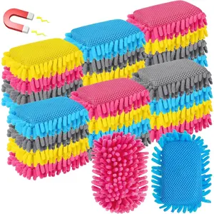 Sherr 24 Pcs Magnetic Whiteboard Eraser Erase Erasers Microfiber Washable White Board Eraser for Chalk Home Office(Bright Colors)