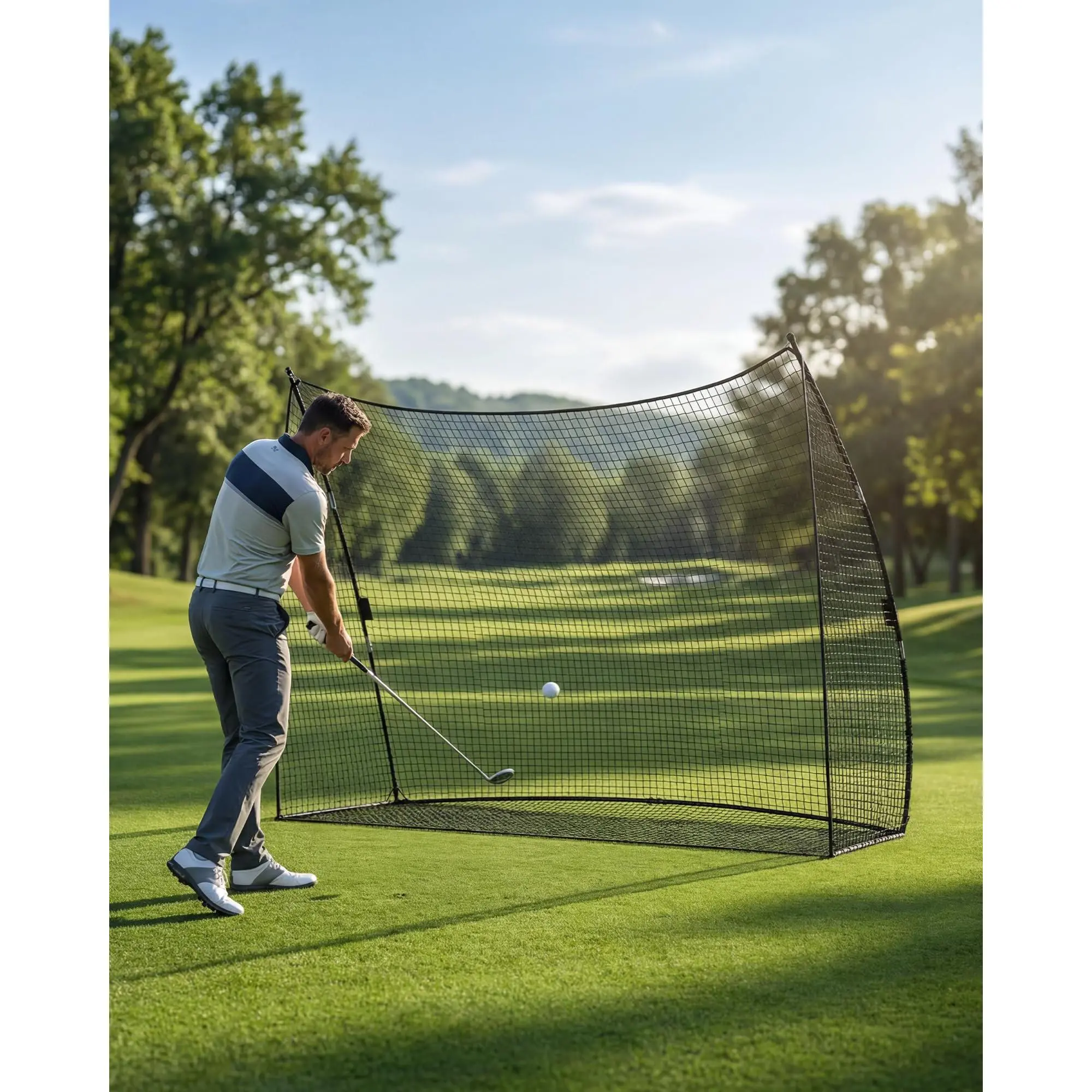 Heavy Duty & Portable Golf Practice Net – 10x7x3 FT Hitting and Chipping Training Net for Indoor & Outdoor – Sturdy Frame, Easy Assembly, Durable PE Mesh, Carry Bag – Personal Driving Range