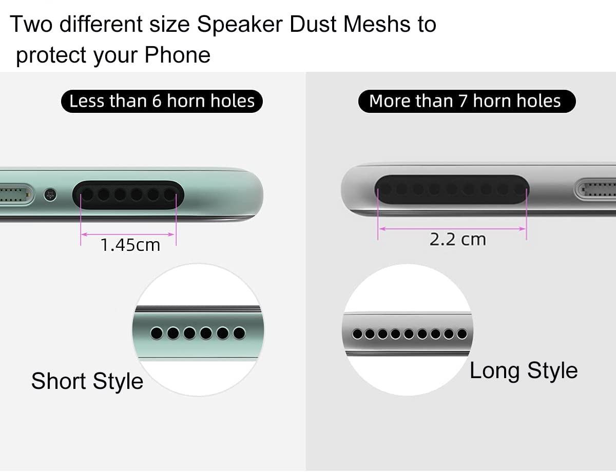 48PCS Universal Phone Speaker Dust Protector Cover Mesh Stickers Compatible with iPhone 17 16 15 Pro Max, iPhone 14, 13, 12, , Included  Tweezer