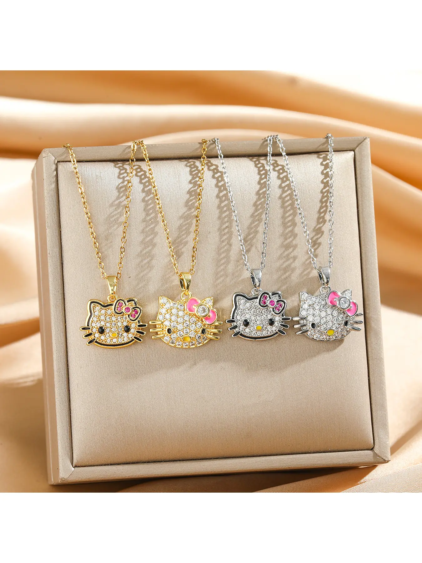New Kitty Necklace for Women Sweet Cute Pendant Fashion Versatile Collar Chain Perfect Gift for Daughter Girlfriend