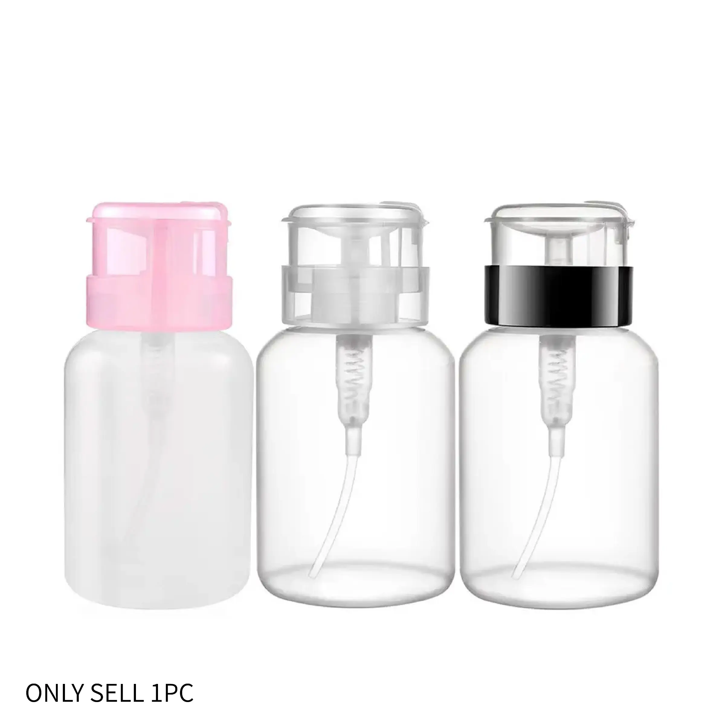 1Pc 250ml Clear Pump Dispenser Empty Bottle, for Acetone Nail Remover, Toner, Eye and Lip Makeup Remover, Precise Controlled Pump, Leak-Proof Durable, Nail Beauty Storage Container, Empty Refillable Bottle