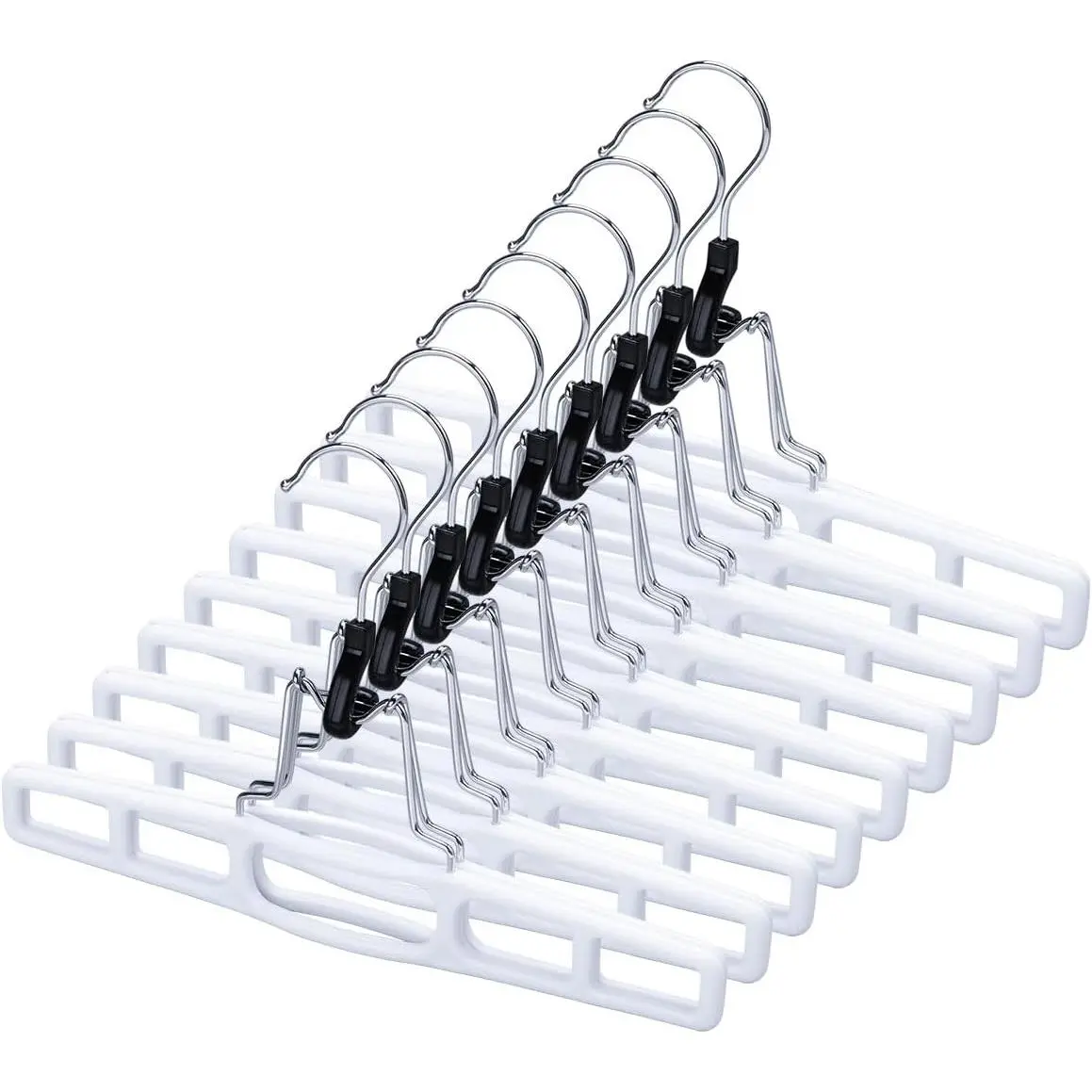12 Pack Pants-Hangers Skirt-Hangers, Pant-Hangers-for-Men, Pants-Hangers--Saving, Clamp Hangers-for-Pants Jeans Shorts Tie Belt