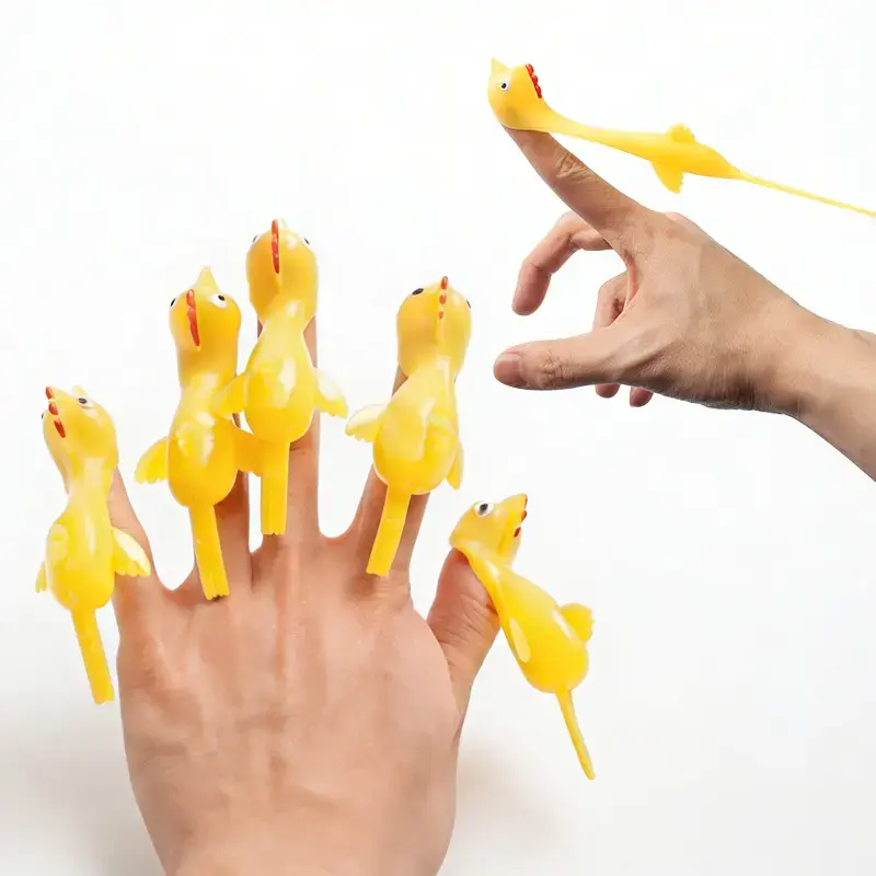 Fun Slingshot Chicken Flying Finger Toy, Soft Silicone Interactive Shooting Game, Stress Relief Fidget Decompression Toy for Kids & Adults Festival Gift 2026