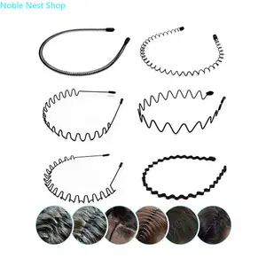 6-Pack Unisex Solid Color Zigzag Wavy Headbands, Thin Non-Slip Elastic Sports Hair Accessories, Minimalist Basic Bands for Daily Casual Wear & Gym Workout
