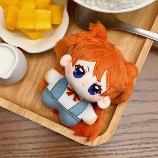 10 Cm Anime EVA Ayanami Rei Asuka Ikari Shinji Q-version Kawaii Hand Puppet Plush Doll Starfish Body Toy Backpack Pendant Gifts
