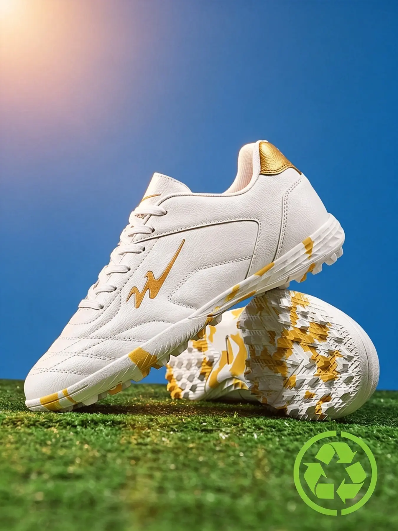 Men's Low Top Soccer Shoes, Soccer Boots, Football Shoes, Durable Professional Training, PU Leather Upper, Patterned Rubber Sole, Suitable for Mud and Short Grass Fields