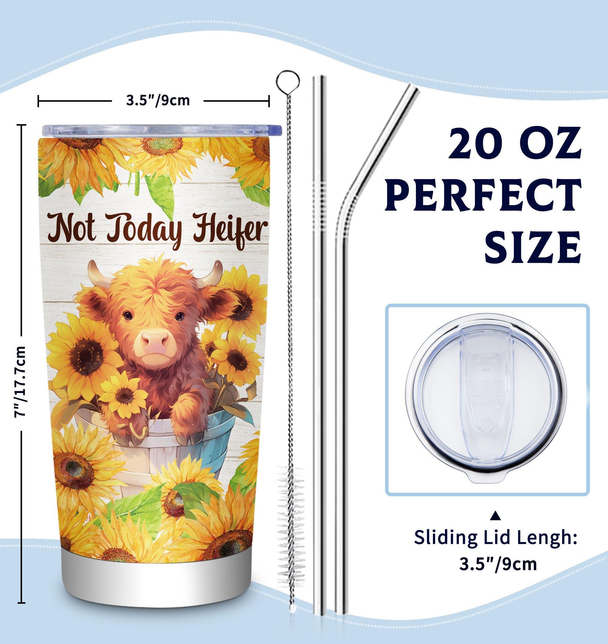 [Latest Model] 20oz Stainless Steel Insulated Mug, keeps drinks hot or cold all day, features a Highland bull design, suitable for car, office, and travel use, large capacity, stylish design, and makes a great everyday gift.