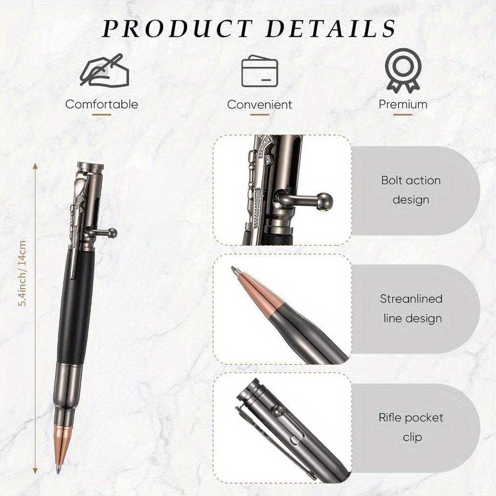 Bolt Action Pen, 3 Counts/set Ballpoint Pen, Writing Pen for Office School Student & Gift for Dad, Boyfriend, Husband, Replaceable Ink Pen, Stationery Tools, Aesthetic Pens, Office School Supplies, Ballpen Set, Specialty Pen, Unique Pens