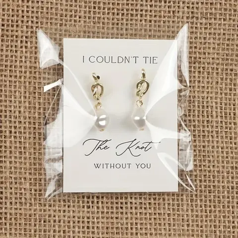 1pair Fashion Tie The Knot Earrings, Tie the Knot Bridesmaid Earrings, Cute Christmas Earrings, Perfect Tie The Knot Earrings For Girlfriends, Elegant Minimalist Earrings, Jewelry Gifts