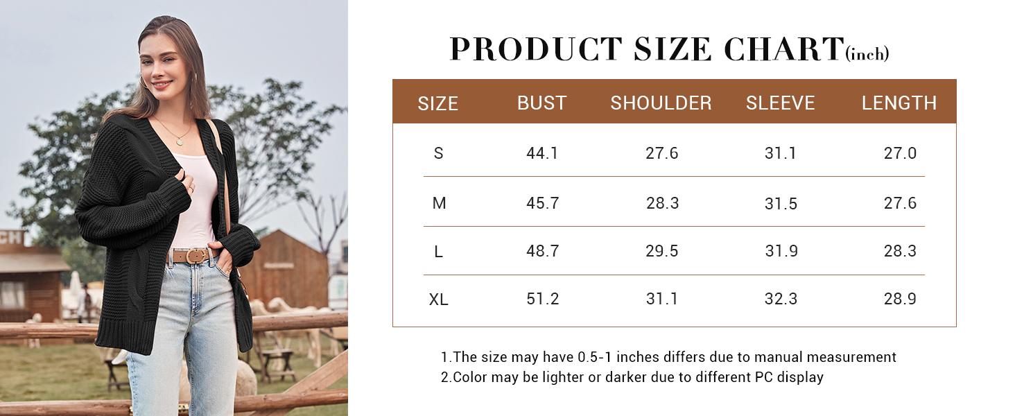 Saodimallsu Women's Open Front Chunky Knit Cardigan Loose Lantern Sleeve Oversized Sweater Coats SpringStatements Saodimallsu Women's Open Front Chunky Knit Cardigan Loose Lantern Sleeve Oversized Sweater Coats SpringStatements