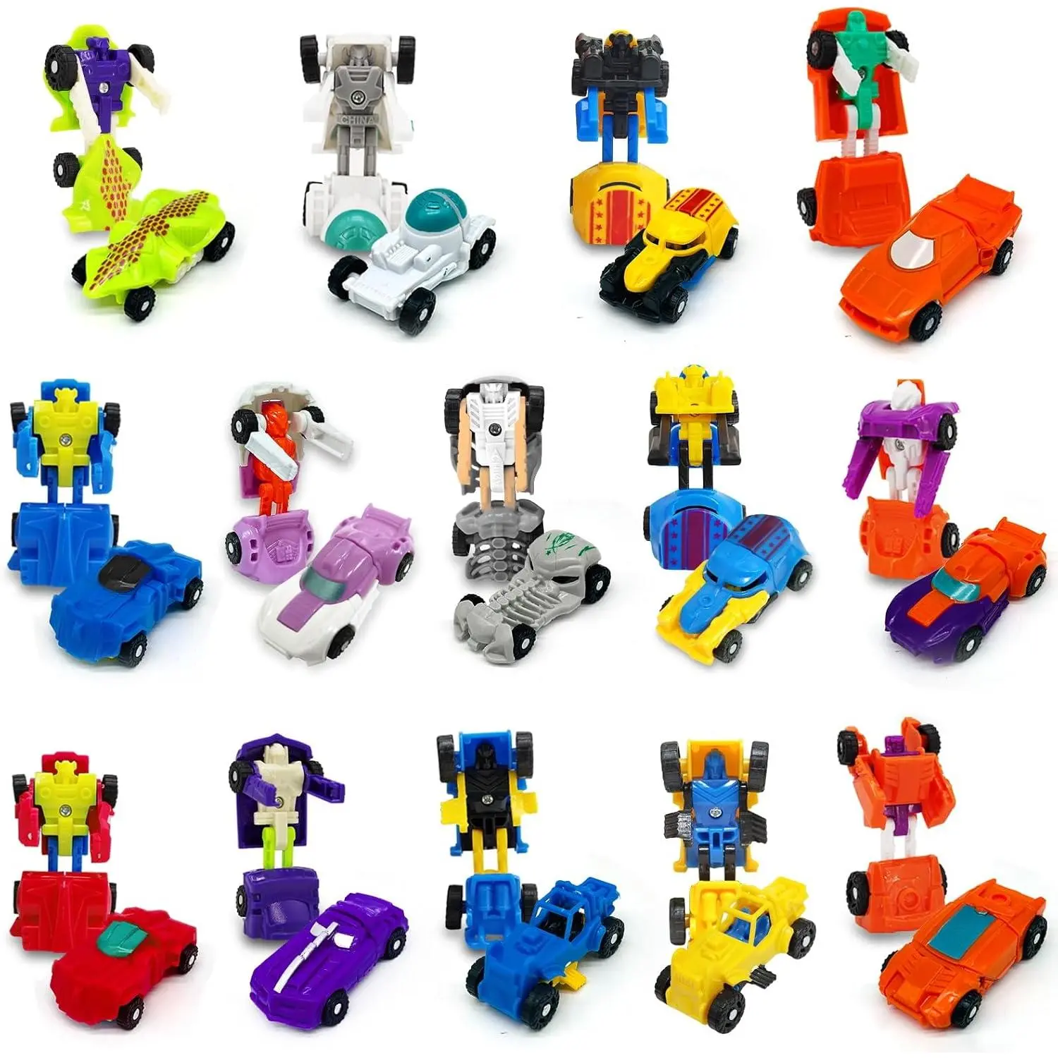 28 Pack Transforming Car Robot Toys for Kids, 14 Styles Mini Vehicle Party Favors Transform Toys for Boys, Birthday Gifts, School Class Classroom Rewards, Game Prizes and Goodie Bag Fillersfidget toys