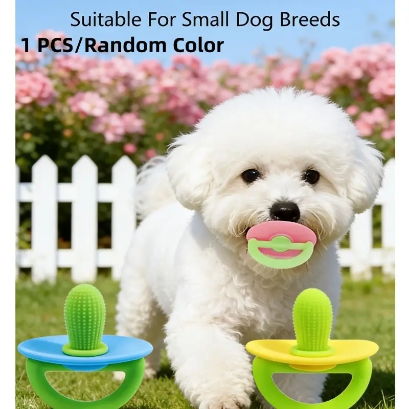 1PCS Cactus Shaped Silicone Dog Chew Toy, Teething Relief Molar Stick Puppy Teething Sticks for Small Breed Puppies, Portable Interactive Tough Chewer Durable Pet Toy, Not Suitable for Large Dogs