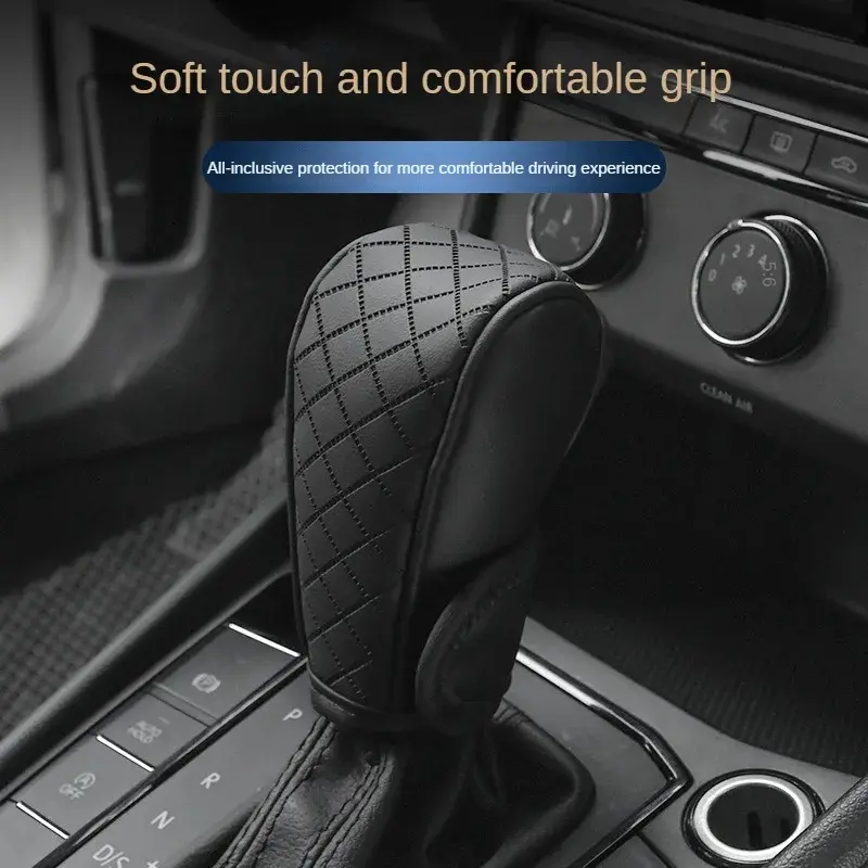 High Quality Car Shift Handle Cover Shift Lever Cover PU Leather Non-slip Wear-resistant Universal Car Automatic Gear Sheath Car Decoration