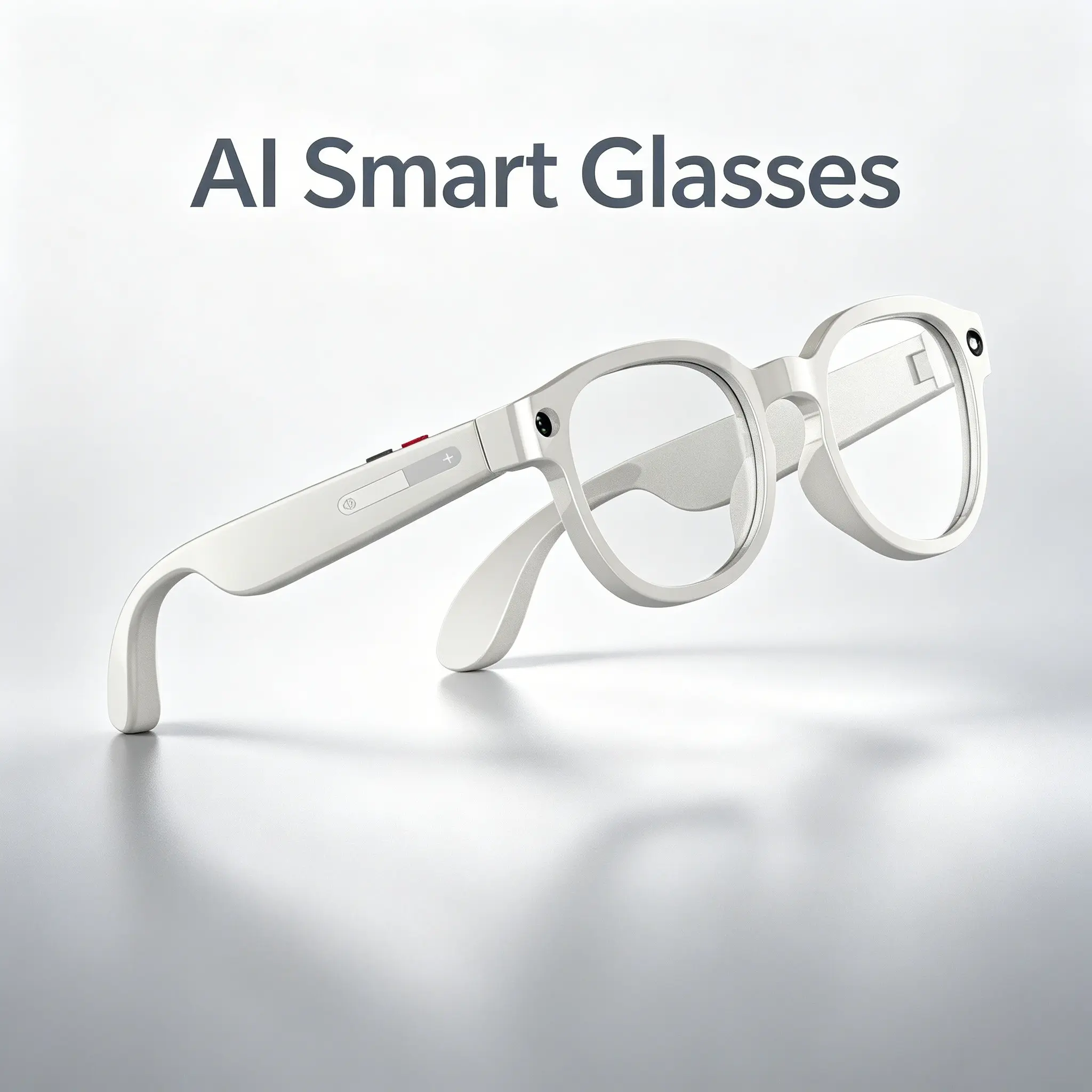 Ai Smart Glasses with Camera, Photo Capture, Voice Assistant, Translation, Music Playback, Wireless Earphones, Decorative Lens, Plastic Frame, Wearable Smart Glasses