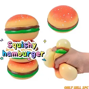 Stress Relief Burger, Realistic Squeeze Toy, Relaxing Pressure Release, Single Pack, Fun Stress Buster, Perfect for Anxiety Relief