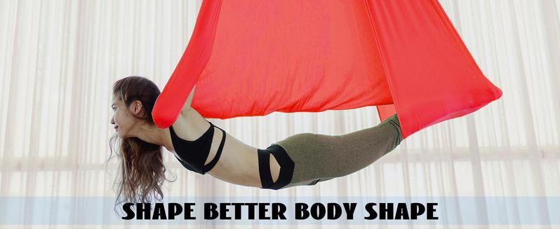 6.56 Yards Aerial Silks for Home Yoga Swing Therapy Swing Aerial Hammock w/Extension Straps, o-Slings, Carabiners Red Folding Anti-Tear Yoga Mat