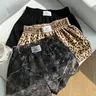 3-Pack Vintage Millennial Camo Leopard Solid Casual Loose-Fit Gym Workout Active Wear Shorts for Women, Elastic Waist, Ideal for Fitness, Sports, Yoga