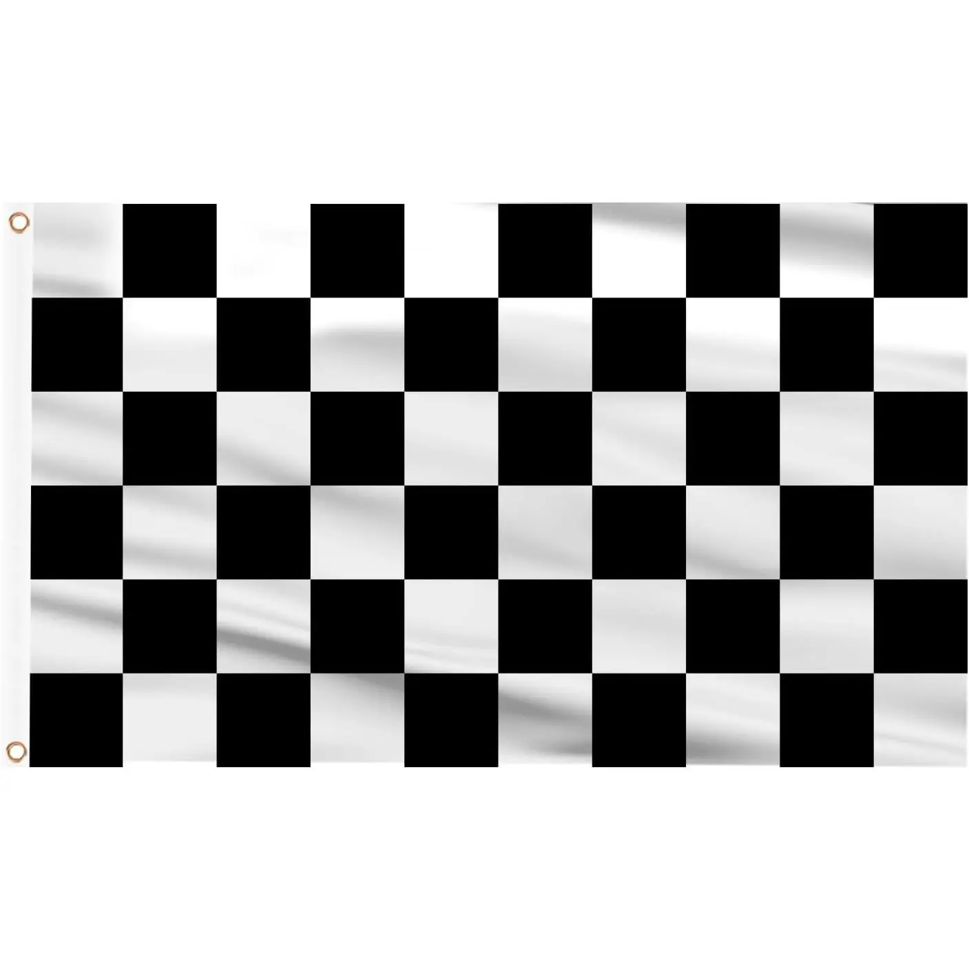 Plaid Black-White Checkered Motorsports Racing Flag Hanging Banner - 60x90cm/2x3ft Fade-Resistant Polyester Lightweight Collectible Sign, Decorative for Party, Household Decoration (Sports Collectibles)