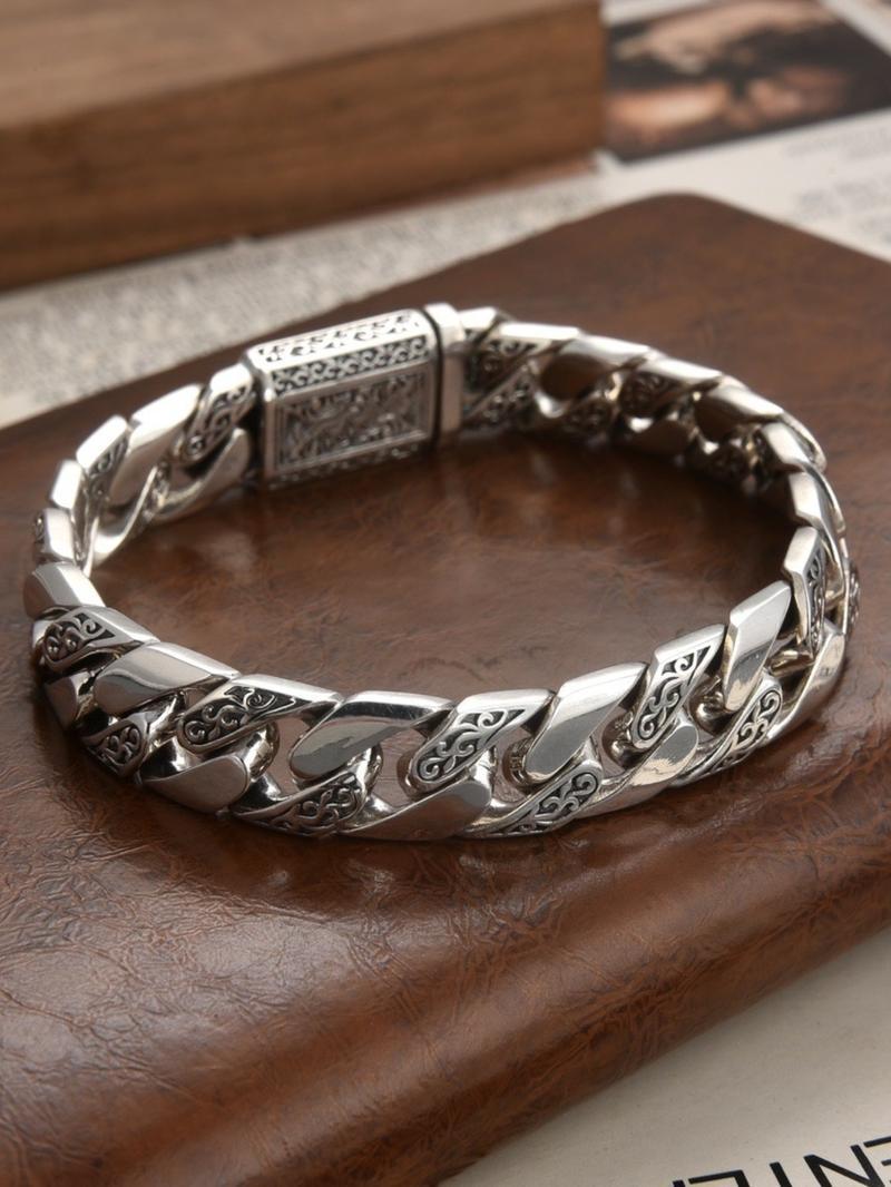 Vintage Bracelet, Punk Style Stainless Steel Bracelet for Men, Fashion Jewelry for Party, Daily Decor, Trendy All-match & Exquisite Jewelry for Birthday Gift