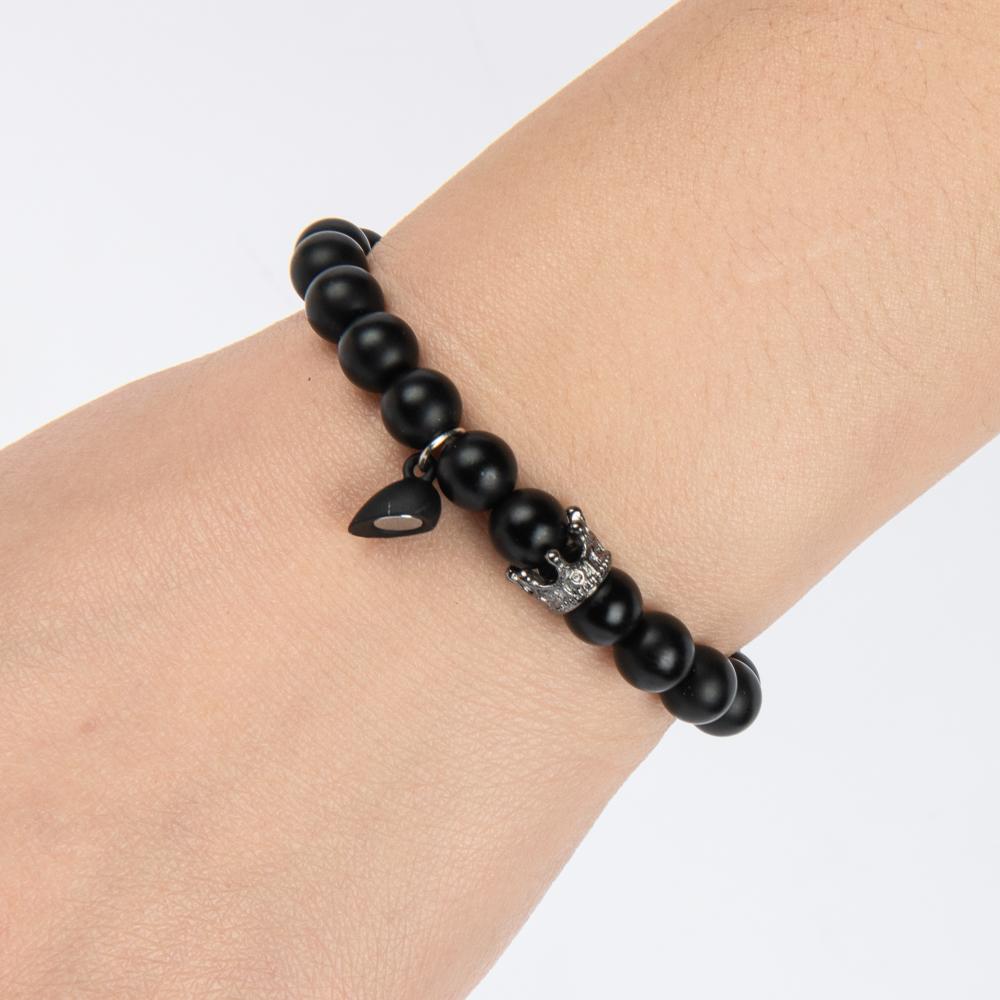 2 Pcs Elegant Couples Magnetic Stone Bracelets, Anniversary Couple Love, Heart Jewelry, Couples Beaded Stretch Bracelets Set, Perfect Valentine's Day Gift Couples Magnetic Couples Beaded bracelet valentine day gift fashion all-match jewelry charm