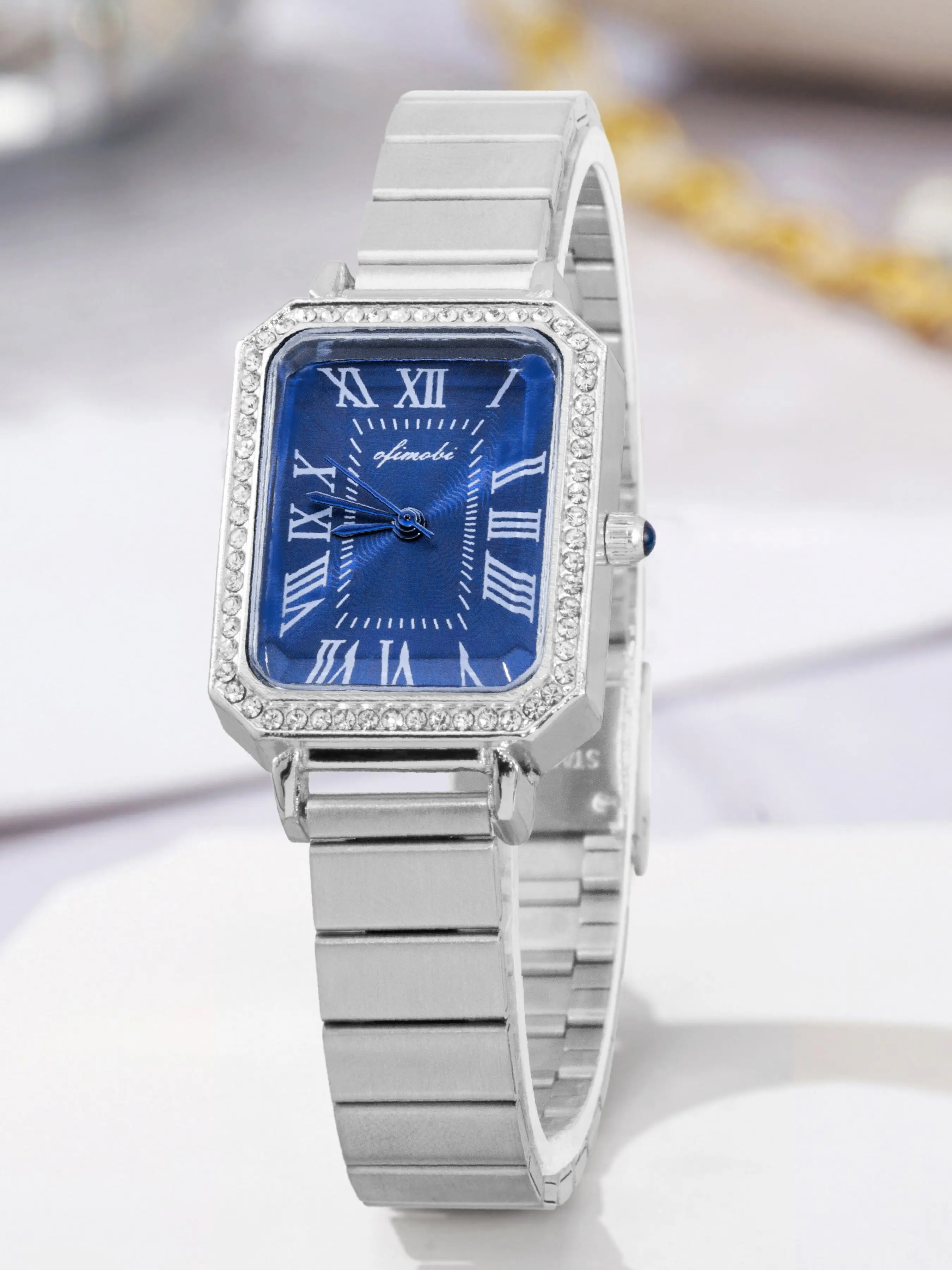 OFIMOBI Ladies' Watch,Ladies' Dress Quartz Stainless Steel Bracelet with Crystals