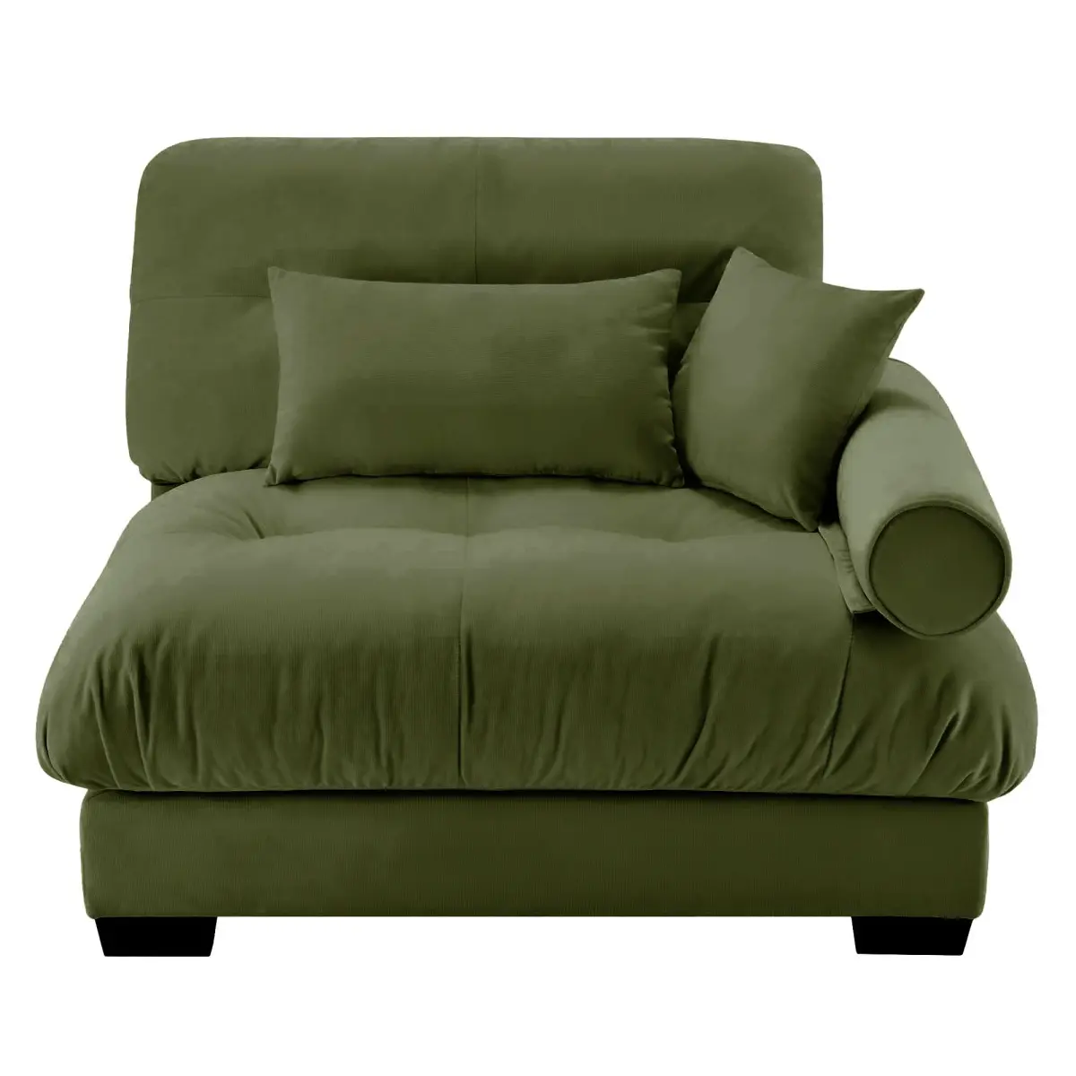 Milano RSF Luxury Vintage Indoor Sofa - Olive Green, Comfy Durable Cotton-Sponge Furniture with 3 Pillows & Cushion, 46.85 x 37.01 x 33.46 inches, for Reading Books & Chatting with Family, Vacuumed Packed, Assembly Required, Relaxing Or Reading