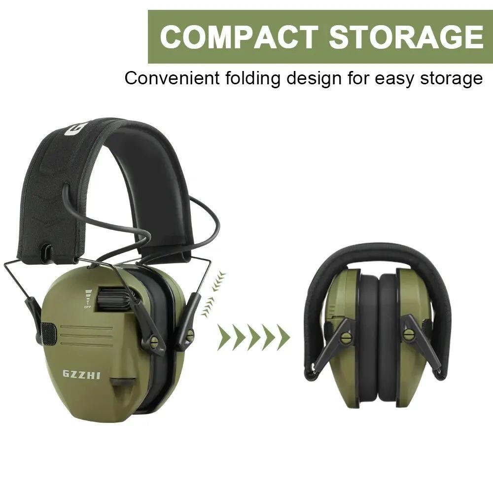 Professional noise-reducing shooting CS tactical earmuffs, outdoor sound-isolating earmuffs, head-mounted tactical noise-reducing and sound-enhancing ear protection, suitable for competitions, hunting, and specialized electronic noise-reducing earmuffs