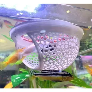 2 count White Floating Betta Fish Hammock Bed,Beta  Cave and Resting Spot,Fish  Accessories Decor ,Betta Fish Feeding Ring for ,Shrimp Betta Log Bed(White, 1 count Big and 1 count Small)
