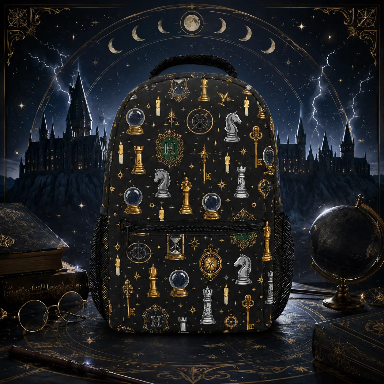 Harry Potter Backpack Hogwarts School Bag Wizard Magic Backpack Dark Academia Travel Bag for Teens,sport backpack