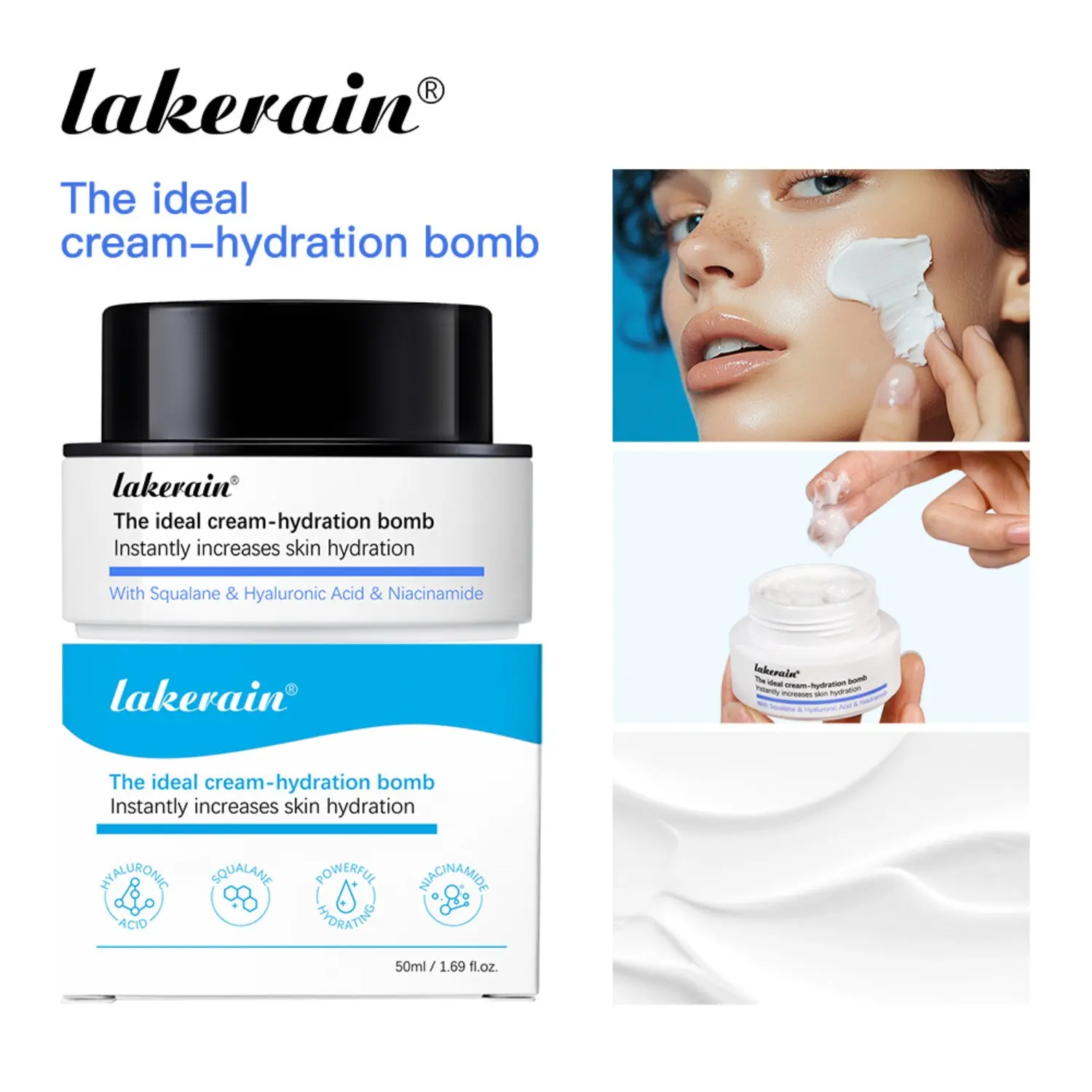 Hydrating Moisturizing Cream, Refreshing Non-Sticky Formula, Nourishes Skin, Ideal for Daily Use, Lightweight & Comfortable Feel