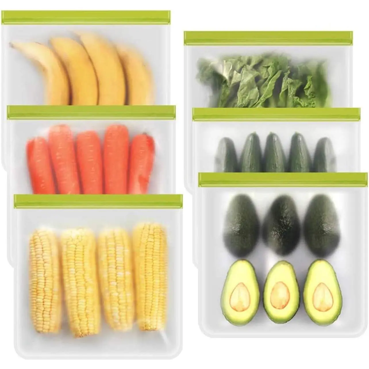 Reusable Freezer Bags, 6 Pack Reusable Gallon Freezer Bags Seal and Leak Proof, BPA Free Reusable Gallon Bags for Travel, Marinate Meats, Fruit or Food Storage