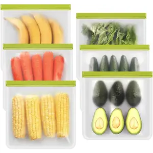 Reusable Freezer Bags, 6 Pack Reusable Gallon Freezer Bags Seal and Leak Proof, BPA Free Reusable Gallon Bags for Travel, Marinate Meats, Fruit or Food Storage
