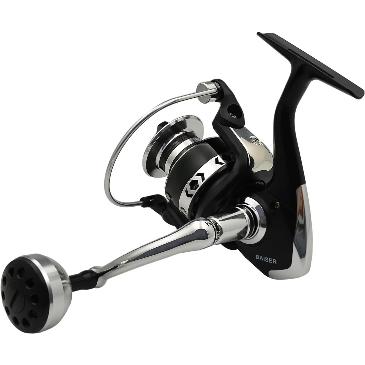 Spinning Fishing Reels, Lightweight Spinning Reel, 15.5 LBs Max Drag, 5.1:1/5.5:1 High Speed Ultra Smooth  with CNC  Spool Fishing Reels Freshwater(Black/)