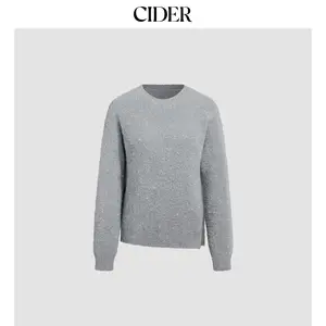 Cider [size 2-10] Round Neck Fuzzy Zip Metallic Knitted Sweater