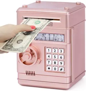 Piggy Bank Cash Coin Can ATM Bank Electronic Coin Money Bank for Kids Age 3-12, Money Savings Box Mini ATM Coin Bank Toys Gifts for 3 4 5 6 7 8 9 10 11 12 Year Old Boys Girls