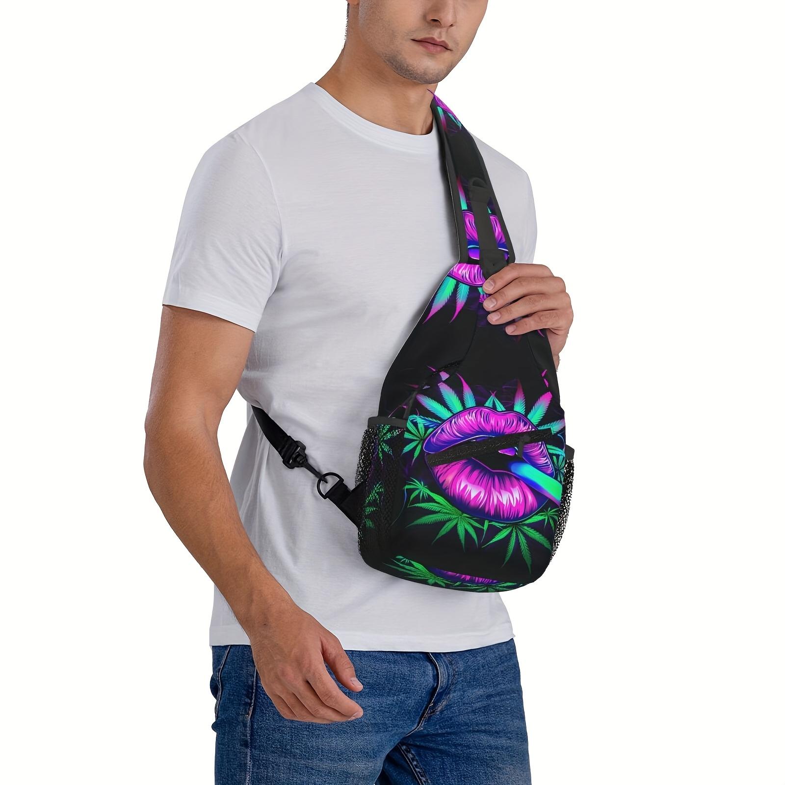 Crossbody Chest  Hiking Colored Lips Shoulder  Folding Large Capacity Fashion Durable Can Be Used For Shopping, Work, Leisure Travel Beach  Fishing  Travel Accessories Must Have  For School Back To School Christmas Gifts bag backpack