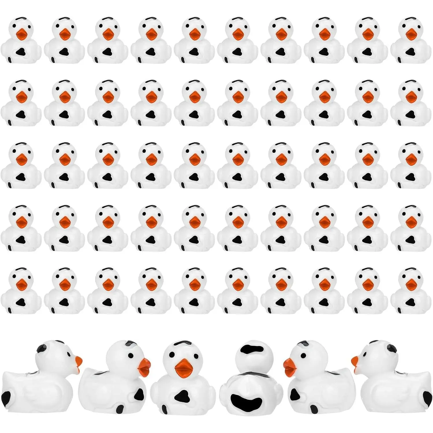 50 count Mini  Ducks, Cute  Cow Ducks, Mini Cow  Duck Bulk, Fun  Duck Miniature Duck Figurines, Cow Theme Mini Black White Cow  Ducks for  Landscape Dollhouse